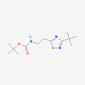 molecular formula C13H23N3O3 B13863913 tert-butyl N-[2-(3-tert-butyl-1,2,4-oxadiazol-5-yl)ethyl]carbamate 