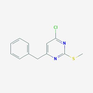 molecular formula C12H11ClN2S B13863927 4-Chloro-2-(methylthio)-6-(phenylmethyl)pyrimidine 
