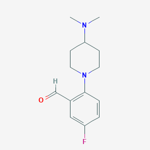 molecular formula C14H19FN2O B1386393 2-(4-(Dimethylamino)piperidin-1-yl)-5-fluorobenzaldehyde CAS No. 1154666-44-0
