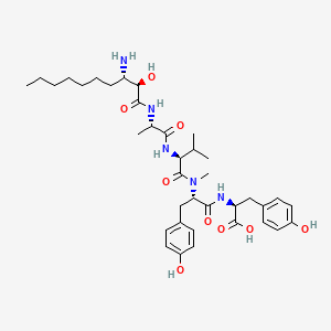 molecular formula C37H55N5O9 B13863939 H-bAla(2R-OH,3S-heptyl)-Ala-Val-N(Me)Tyr-Tyr-OH 