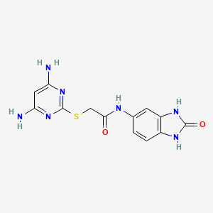 molecular formula C13H13N7O2S B13863947 2-[(4,6-Diamino-2-pyrimidinyl)thio]-N-(2,3-dihydro-2-oxo-1H-benzimidazol-5-yl)acetamide 