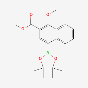 molecular formula C19H23BO5 B13863968 Methyl 1-methoxy-4-(4,4,5,5-tetramethyl-1,3,2-dioxaborolan-2-yl)naphthalene-2-carboxylate 