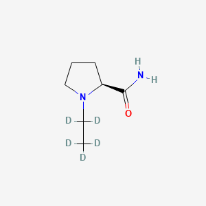 molecular formula C7H14N2O B13863974 (S)-1-Ethyl-2-pyrrolidinecarboxamide-d5 