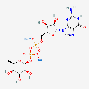 molecular formula C16H23N5Na2O15P2 B13863981 disodium;[[(2R,3S,4R,5R)-5-(2-amino-6-oxo-1H-purin-9-yl)-3,4-dihydroxyoxolan-2-yl]methoxy-oxidophosphoryl] [(2S,3S,5R,6R)-3,4,5-trihydroxy-6-methyloxan-2-yl] phosphate 