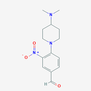 molecular formula C14H19N3O3 B1386400 4-(4-(Dimethylamino)piperidin-1-yl)-3-nitrobenzaldehyde CAS No. 1154666-51-9