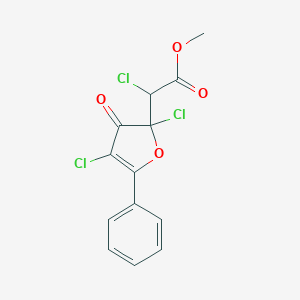 molecular formula C13H9Cl3O4 B138642 Methyl 2,3-dihydro-3-oxo-5-phenyl-alpha,2,4-trichloro-2-furanacetate CAS No. 127244-97-7