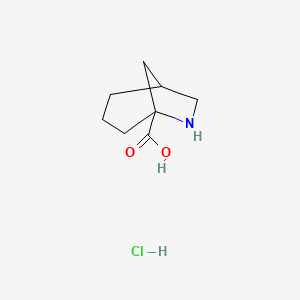 molecular formula C8H14ClNO2 B1386422 6-Azabicyclo[3.2.1]octane-5-carboxylic acid hydrochloride CAS No. 1193387-63-1