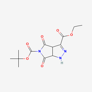 molecular formula C13H17N3O6 B1386425 5-(tert-butyl) 3-ethyl 4,6-dioxo-3a,4,6,6a-tetrahydropyrrolo[3,4-c]pyrazole-3,5(1H)-dicarboxylate CAS No. 1171423-05-4