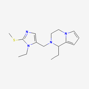 molecular formula C16H24N4S B1386428 1-Ethyl-2-(3-ethyl-2-methylsulfanyl-3H-imidazol-4-ylmethyl)-1,2,3,4-tetrahydro-pyrrolo[1,2-a]pyrazin CAS No. 883539-25-1
