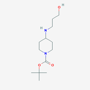 molecular formula C13H26N2O3 B1386429 tert-Butyl 4-(3-hydroxypropylamino)piperidine-1-carboxylate CAS No. 864655-26-5