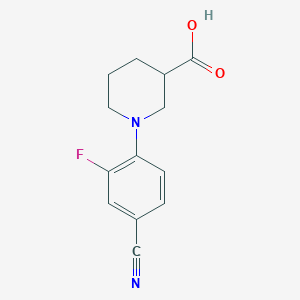 molecular formula C13H13FN2O2 B1386430 1-(4-Cyano-2-fluorophenyl)piperidine-3-carboxylic acid CAS No. 1000339-81-0
