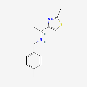 molecular formula C14H18N2S B1386442 N-(4-Methylbenzyl)-1-(2-methyl-1,3-thiazol-4-yl)ethanamine dihydrochloride CAS No. 921061-40-7