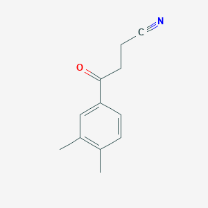molecular formula C12H13NO B1386447 4-(3,4-Dimethylphenyl)-4-oxobutanenitrile CAS No. 1021271-79-3