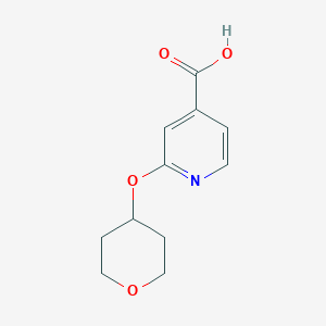 molecular formula C11H13NO4 B1386455 2-(Tetrahydro-2H-pyran-4-yloxy)isonicotinic acid CAS No. 1086379-86-3