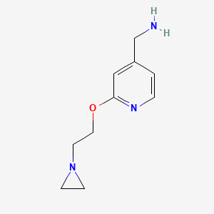molecular formula C10H15N3O B1386460 [2-(2-Aziridin-1-ylethoxy)pyridin-4-yl]methylamine CAS No. 1086379-34-1