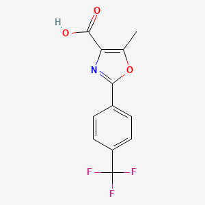 molecular formula C12H8F3NO3 B1386461 5-Methyl-2-[4-(trifluoromethyl)phenyl]-1,3-oxazole-4-carboxylic acid CAS No. 355020-55-2