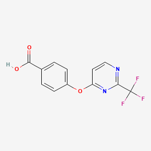 molecular formula C12H7F3N2O3 B1386462 4-{[2-(Trifluoromethyl)pyrimidin-4-yl]oxy}benzoic acid CAS No. 1086379-69-2