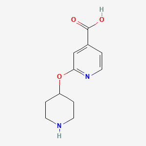 molecular formula C11H14N2O3 B1386465 2-(Piperidin-4-yloxy)isonicotinic acid CAS No. 1086379-88-5