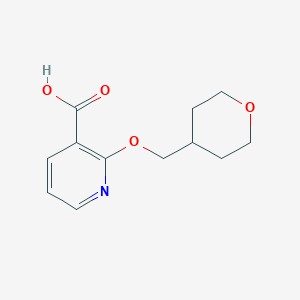 molecular formula C12H15NO4 B1386476 2-(Tetrahydro-2H-pyran-4-ylmethoxy)nicotinic Acid CAS No. 1083224-67-2
