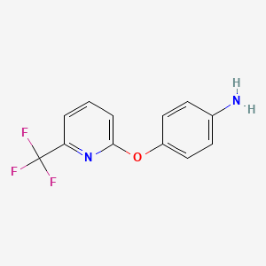 molecular formula C12H9F3N2O B1386482 4-{[6-(Trifluoromethyl)pyridin-2-yl]oxy}aniline CAS No. 1086378-51-9