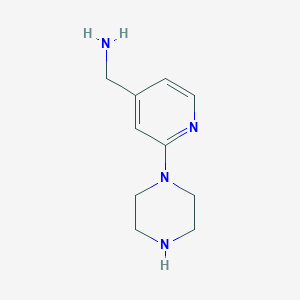 molecular formula C10H16N4 B1386485 (2-Piperazin-1-ylpyridin-4-yl)methylamine CAS No. 1086379-30-7