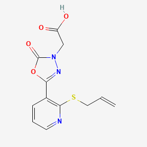 molecular formula C12H11N3O4S B1386491 [5-[2-(Allylthio)pyridin-3-yl]-2-oxo-1,3,4-oxadiazol-3(2H)-yl]acetic acid CAS No. 1086380-58-6