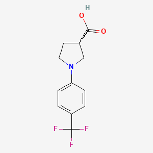 molecular formula C12H12F3NO2 B1386496 (3S)-1-[4-(trifluoromethyl)phenyl]pyrrolidine-3-carboxylic acid CAS No. 1086374-97-1