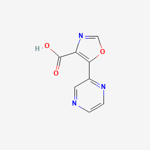 molecular formula C8H5N3O3 B1386509 5-Pyrazin-2-yl-1,3-oxazole-4-carboxylic acid CAS No. 1083401-49-3