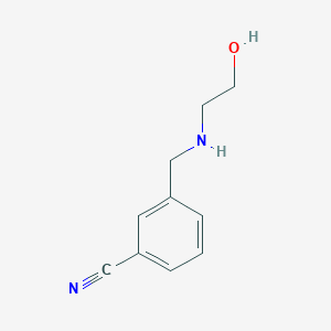 molecular formula C10H12N2O B1386511 3-(((2-Hydroxyethyl)amino)methyl)benzonitrile CAS No. 1039834-76-8