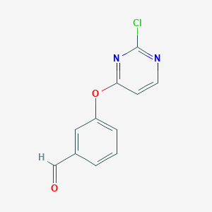 molecular formula C11H7ClN2O2 B1386514 3-[(2-Chloropyrimidin-4-yl)oxy]benzaldehyde CAS No. 1086378-94-0