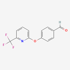 molecular formula C13H8F3NO2 B1386518 4-{[6-(Trifluoromethyl)pyridin-2-yl]oxy}benzaldehyde CAS No. 1086379-09-0
