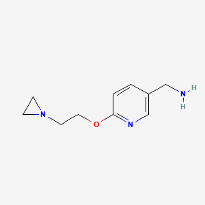 molecular formula C10H15N3O B1386520 [6-(2-Aziridin-1-ylethoxy)pyridin-3-yl]methylamine CAS No. 1086379-38-5