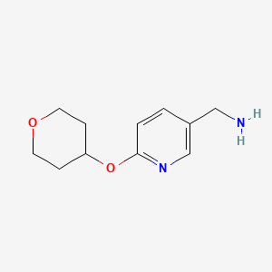 B1386522 [6-(Tetrahydro-2H-pyran-4-yloxy)pyridin-3-yl]methylamine CAS No. 1086379-41-0
