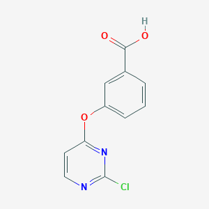 molecular formula C11H7ClN2O3 B1386524 3-((2-Chloropyrimidin-4-yl)oxy)benzoic acid CAS No. 1086379-66-9