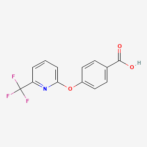 molecular formula C13H8F3NO3 B1386525 4-{[6-(Trifluoromethyl)pyridin-2-yl]oxy}benzoic acid CAS No. 1086379-75-0