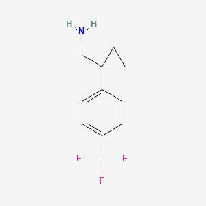 molecular formula C11H12F3N B1386528 {1-[4-(Trifluoromethyl)phenyl]cyclopropyl}methanamine CAS No. 886365-83-9
