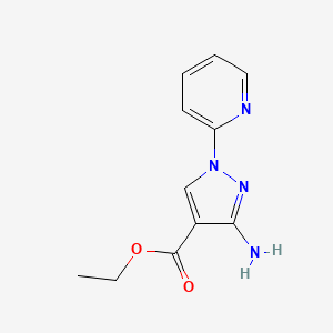 molecular formula C11H12N4O2 B13865313 Ethyl 3-amino-1-pyridin-2-ylpyrazole-4-carboxylate 