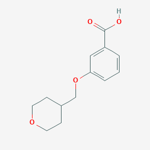 molecular formula C13H16O4 B1386533 3-(Tetrahydro-2H-pyran-4-ylmethoxy)benzoic Acid CAS No. 1008773-62-3