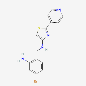 molecular formula C15H13BrN4S B13865330 N-[(2-amino-4-bromophenyl)methyl]-2-pyridin-4-yl-1,3-thiazol-4-amine 
