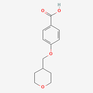 molecular formula C13H16O4 B1386535 4-(Tetrahydro-2H-pyran-4-ylmethoxy)benzoic Acid CAS No. 1008773-89-4