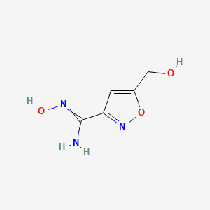 molecular formula C5H7N3O3 B13865368 N'-hydroxy-5-(hydroxymethyl)-1,2-oxazole-3-carboximidamide 