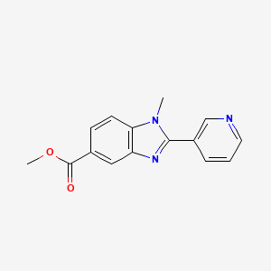 molecular formula C15H13N3O2 B13865398 Methyl 1-methyl-2-pyridin-3-ylbenzimidazole-5-carboxylate 