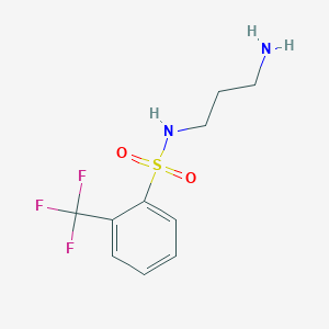 molecular formula C10H13F3N2O2S B1386540 N-(3-aminopropyl)-2-(trifluoromethyl)benzene-1-sulfonamide CAS No. 1579194-50-5