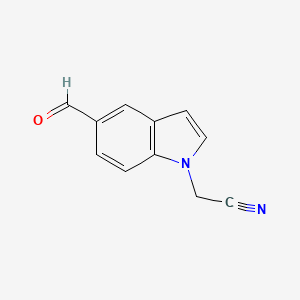 molecular formula C11H8N2O B1386541 2-(5-Formyl-1H-indol-1-yl)acetonitrile CAS No. 1030420-42-8