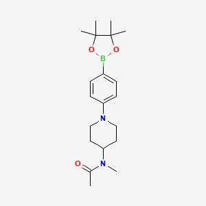 molecular formula C20H31BN2O3 B13865421 N-methyl-N-(1-(4-(4,4,5,5-tetramethyl-1,3,2-dioxaborolan-2-yl)phenyl) piperidin-4-yl)acetamide 