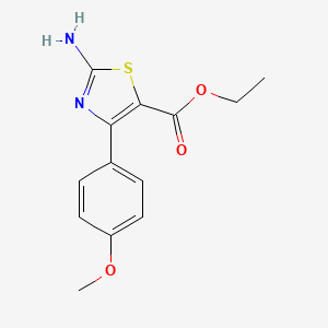 molecular formula C13H14N2O3S B1386549 Ethyl 2-amino-4-(4-methoxyphenyl)-1,3-thiazole-5-carboxylate CAS No. 380626-32-4