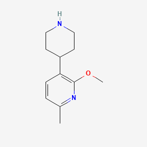 molecular formula C12H18N2O B13865510 2-Methoxy-6-methyl-3-piperidin-4-ylpyridine 