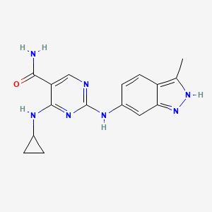 molecular formula C16H17N7O B13865556 4-(cyclopropylamino)-2-[(3-methyl-2H-indazol-6-yl)amino]pyrimidine-5-carboxamide 