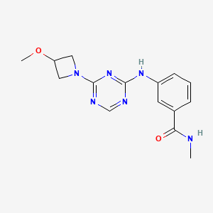 molecular formula C15H18N6O2 B13865577 3-[[4-(3-methoxyazetidin-1-yl)-1,3,5-triazin-2-yl]amino]-N-methylbenzamide 