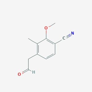 molecular formula C11H11NO2 B13865601 2-Methoxy-3-methyl-4-(2-oxoethyl)benzonitrile 